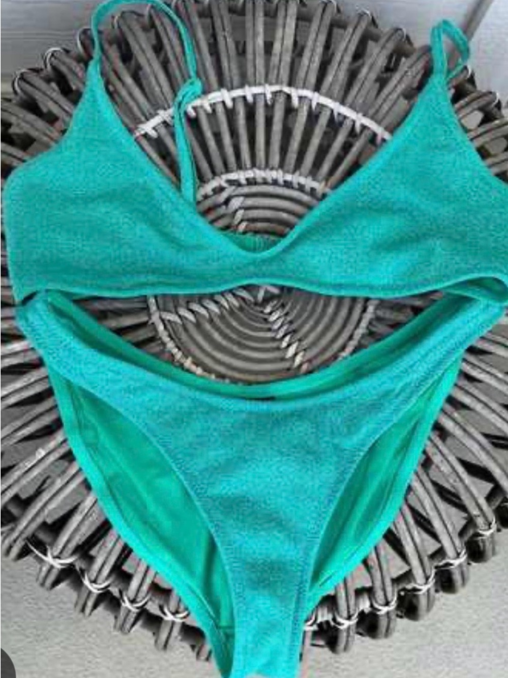 triangl swimwear Teal Textured Two-Piece Bikini